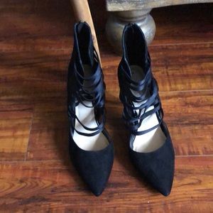 Black suede heels Nine West